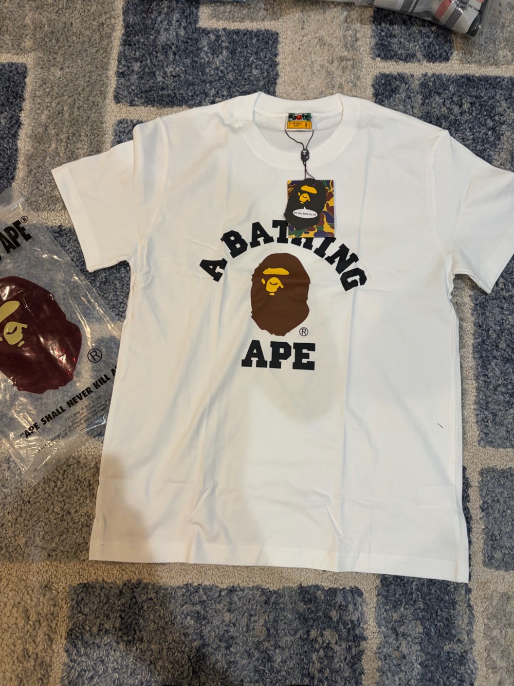 A Bathing Ape White Logo Short-Sleeve Tee